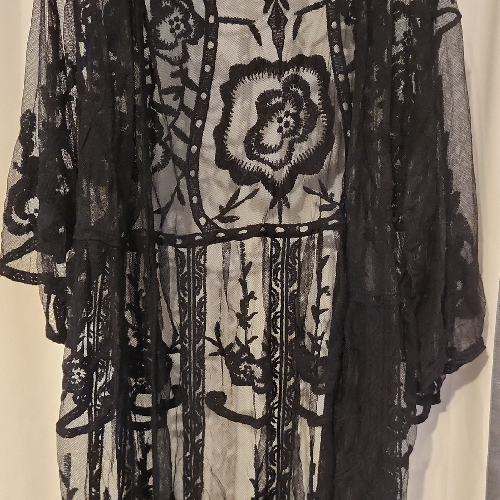 LC Lauren Conrad Black Lace Sweater